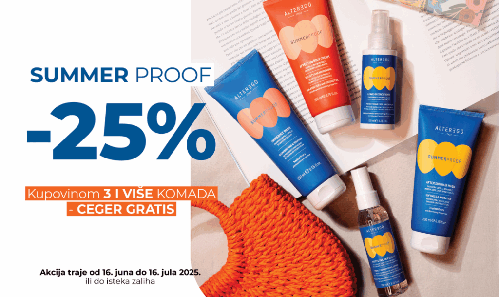 Akcijska ponuda -25% na Alter Ego Summer Proof kolekciju proizvoda za negu kose i kože