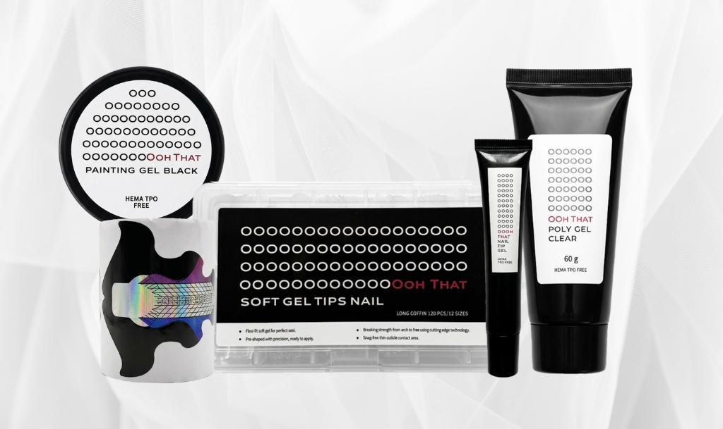 Gel za crtanje crni, Polygel Clear, tipse, veštački nokti, lepak za tipse, šabloni za izlivanje noktiju