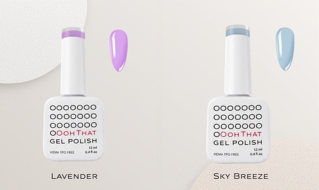 Ooh That gel lak Lavender, Ooh That gel lak Sky Breeze, gel polish, HEMA i TPO free