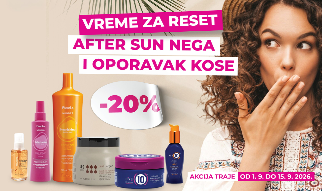 Unitech akcija, akcijska ponuda, vreme za reset - after sun nega i oporavak kose, sniženje proizvoda za negu i oporavak kose posle leta